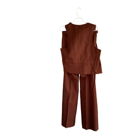 Iconic/Vintage/Retro Genuine 1970s Unisex Brown Vest & Pants Suit - Picture 4 of 7